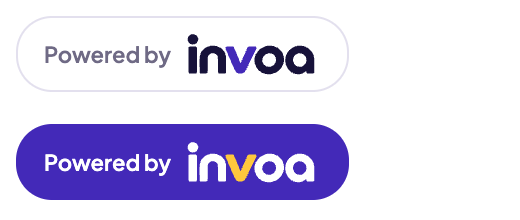 Powered by Invoa badges, light and dark